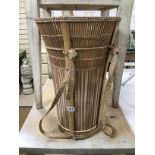 A VINTAGE BAMBOO TEA PICKERS BASKET