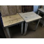 TWO PINE TABLES 65 X 65 X 70 AND 60 X 60 X 70