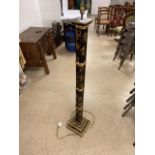 A CHINOISERIE BLACK LACQUERED STANDARD LAMP WITH AN UNUSUAL DESIGN 132 CMS