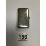 A WHITE METAL CIGARETTE CASE OF RECTANGULAR FORM, 8CM WIDE, 60G