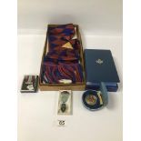 COLLECTION OF MASONIC ITEMS INCLUDING MEDALS COIN,APRON AND BIBLE