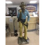 A VINTAGE FIBREGLASS COWBOY BUFFALO GRILL HEAD IN NEED OF REPAIR EASY FIX 193 CM