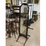 A MAHOGANY CHEVAL MIRROR,SWING,DRESSING