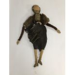 VICTORIA WICK'S PRIVATE COLLECTION.A VINTAGE CLOTH DOLL BOUGHT FOR VICTORIA WICK'S BY HOWARD