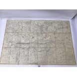 A 1813 LINEN BACKED MAP OF OF SURREY SHEET NO VIII BY LETTS,SON & STEER 95 X 64 CMS