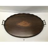 A GEORGIAN MAHOGANY SERVING TRAY