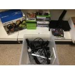A PLAYSTATION AND NINTENDO WII WITH GAMES AND X BOX GAMES AND ACCESSORIES