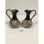 A PAIR OF LATE 19TH/EARLY 20TH CENTURY ROYAL DOULTON SLATERS PATENT STONEWARE POURING VESSELS, 6536,