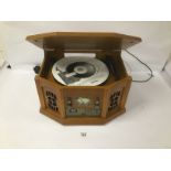 A VINTAGE RETRO STYLE RADIO RECORD PLAYER