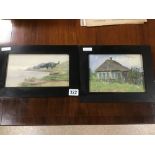 TWO UKRAINIAN PAINTINGS OF TRADITIONAL LANDSCAPES, BOTH SIGNS TO THE REVERSE, FRAMED AND GLAZED,