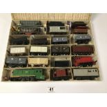 A COLLECTION OF UNUSUAL SCRATCH BUILT MODEL RAILWAY LOCOMOTIVES AND CARRIAGES, SOME WITH TRI-ANG