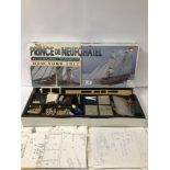 A WOODEN CONSTRUCTION KIT OF THE FRENCH SHIP PRINCE DE NEUFCHATEL, 1:58 SCALE, IN ORIGINAL BOX