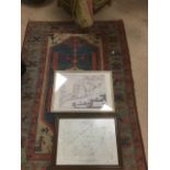 TWO FRAMED AND GLAZED MAPS ONE DATED 1902 LARGEST 97 X 49 CMS