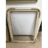 AN EARLY 20TH CENTURY WHITE PAINTED PICTURE FRAME, 101CM BY 73CM