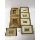 A GROUP OF SEVEN STEVENGRAPHS FRAMED AND GLAZED BAXTER NEEDLE POINT PRINTS OF TRADITIONAL EUROPEAN