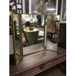 HEAVY ROPE TWIST STYLE BRASS TRIPLE MIRROR