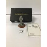 A SILVER MINIATURES PEWTER FIGURE IN ORIGINAL BOX, TOGETHER WITH A BATTERY OPERATED TOY CAR AND A