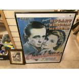 A REPRODUCTION CASABLANCA FILM POSTER WITH A SUNLIGHT SOAP LITHOGRAPH