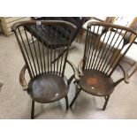 TWO VICTORIAN STICK BACK PENNY CHAIRS