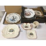 A BOX OF MIXED COMMEMORATIVE CHINA PLATES