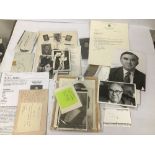 A FOLDER OF MIXED AUTOGRAPHED LETTERS AND PHOTOS INC POLITICAL