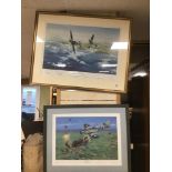 2 FRAMED HAND SIGNED WW2 AVAITION PRINTS