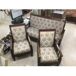 A VINTAGE FRENCH THREE PIECE SUITE