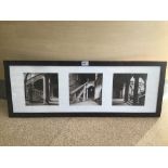 A TRIPTYCH OF FRAMED AND GLAZED PHOTOPRINTS ENTITLED PALAZZO STAIRCASE BY BILL PHILLIPS, H35CM X