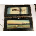 GARMAN MORRIS (1900 - 1930) A PAIR OF FRAMED AND GLAZED OILOGRAPHS, ONE OF A SHIP AT SEA AND THE