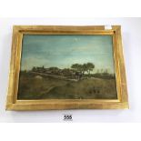 A DENIAUD A GILT FRAMED OIL ON BOARD ENTITLED CHANGHAI-KOVAN INFANTERIE ALLEMAGNE CHINA 1900-01,