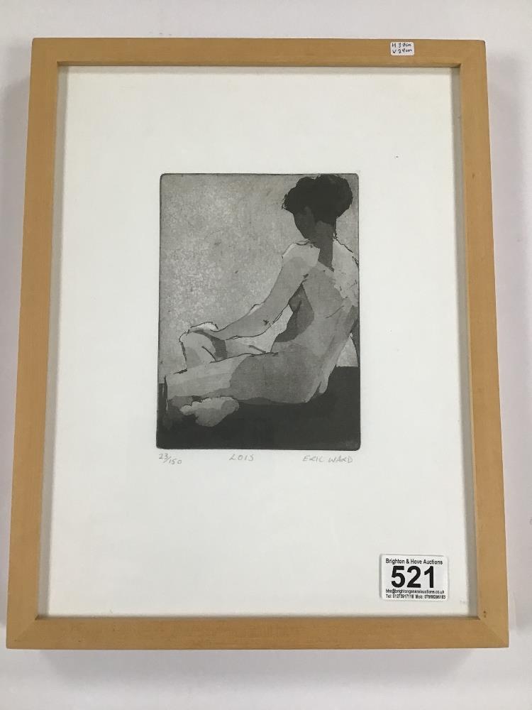 ERIC WARD (1945 -) A FRAMED AND GLAZED LIMITED EDITION SIGNED ETCHING ENTITLED 'LOIS' 23/150,