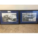 TWO VINTAGE FRAMED AND GLAZED PHOTOGRAPHS OF BRIGHTON INCLUDING BLACK ROCK BATHING POOL AND THE