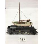 TRIANG 00 GAUGE TRAIN AND MODEL FISHING BOAT