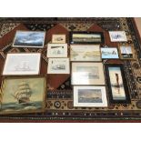 A LARGE ASSORTMENT OF VINTAGE SEASCAPES AND HARBOUR SCENES OF VARYING SHAPES AND SIZES, MOST