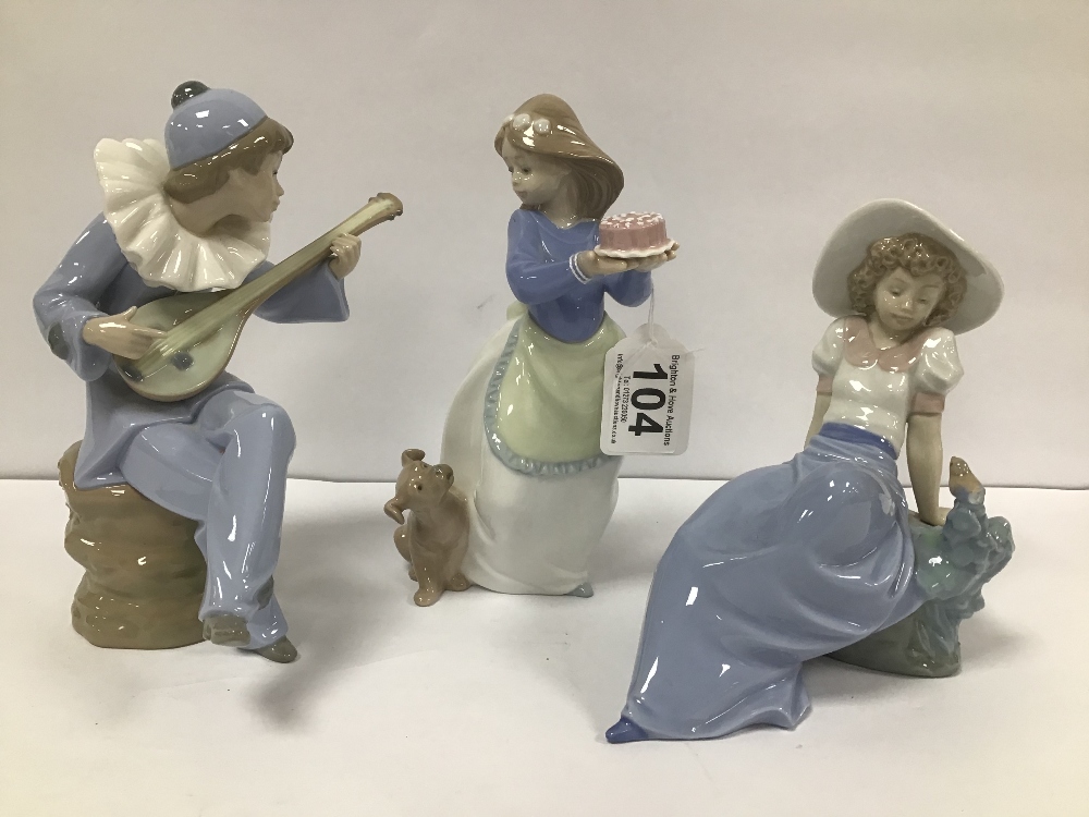 THREE NAO PORCELAIN FIGURES, LARGEST 20CM HIGH - Image 2 of 3