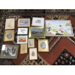 A QUANTITY OF PICTURES AND PRINTS, INCLUDING CANADIAN ART CARD 'LOVE SPRINGS ETERNAL' OF A KILLER