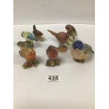 A GROUP OF BIRD RELATED ITEMS, INCLUDING BESWICK GOLDFINCH, RESIN FIGURE OF A BIRD FROM URUGUAY