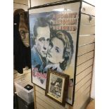 A REPRODUCTION CASABLANCA POSTER WITH A SUNLIGHT SOAP PRINT