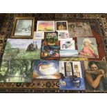 A QUANTITY OF VINTAGE PICTURES AND PRINTS, INCLUDING OIL'S ON BOARD AND CANVAS OF ABSTRACT SCENES