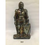 A VINTAGE KNIGHT FIRESIDE COMPANION SET, 37CM HIGH