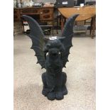 A CAST IRON GARGOYLE/GRIFFIN 56CMS HIGH