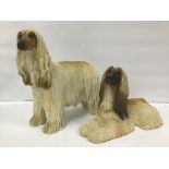 THE LEONARDO COLLECTION FIGURE OF AN AFGHAN HOUND, 24.5CM HIGH, TOGETHER WITH ANOTHER FIGURE OF AN