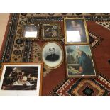 A GROUP OF FRAMED AND GLAZED PICTURES AND PRINTS, MOST OF RELIGIOUS INTEREST (6)