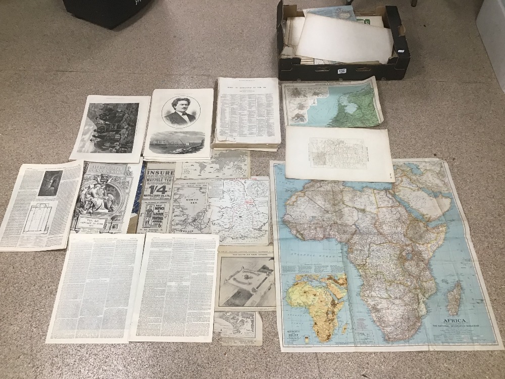 A QUANTITY OF ASSORTED PAPERS, MOST SHOWING MAPS