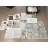 A QUANTITY OF ASSORTED PAPERS, MOST SHOWING MAPS