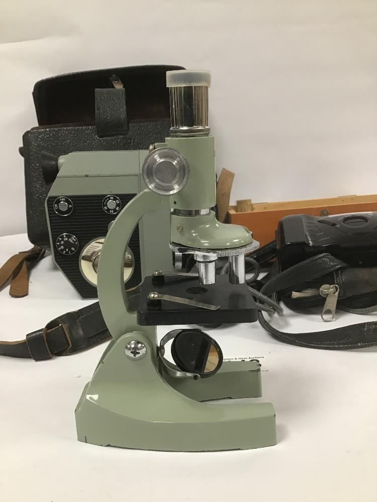 A QUARTZ 5 VINTAGE FILM RECORDER IN ORIGINAL CASE, A SMALL MICROSCOPE AND AN INSTANT CAMERA - Image 8 of 9