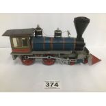 A VINTAGE MODEL RAILWAY STEAM LOCOMOTIVE, 27CM LONG