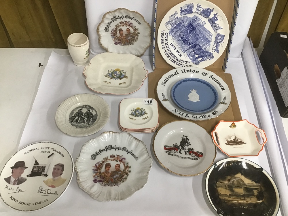 A QUANTITY OF COMMEMORATIVE CERAMICS, MOSTLY PLATES