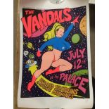 AN UNFRAMED LIMITED EDITION 301/700 PUNK ROCK POSTER (THE VANDALS) SIGNED 89 X57CMS