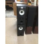 A PAIR OF BLACK MISSION SPEAKERS MODEL 701 46CMS